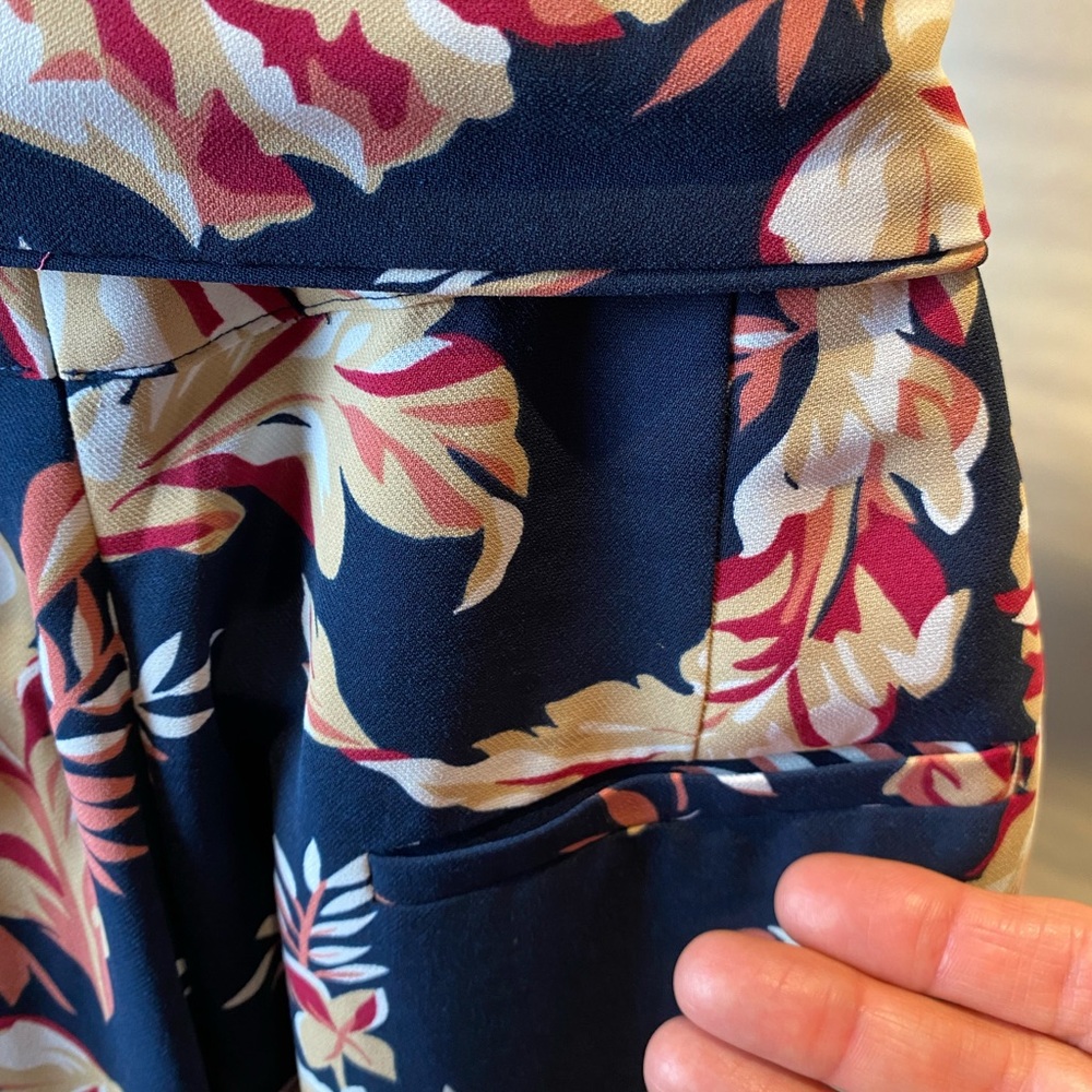 Joie Strapless Jumpsuit in Navy and Pink Floral - Picture 9 of 13